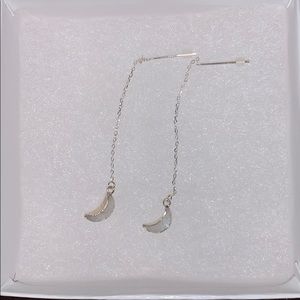Moon Sterling Silver Thread Earrings